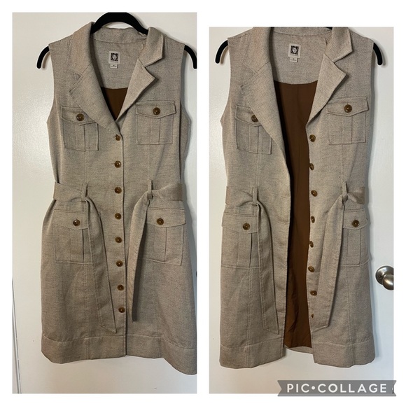 Anne Klein Dresses & Skirts - Anne Klein//belted button down utility trench vest dress / size 10